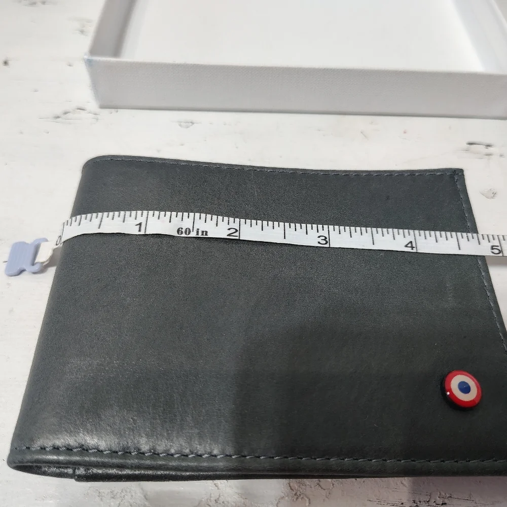 Men’s Italian Nubuck Leather Wallet Gift Boxed Gray Larmorie Officiel Arthur 2.0